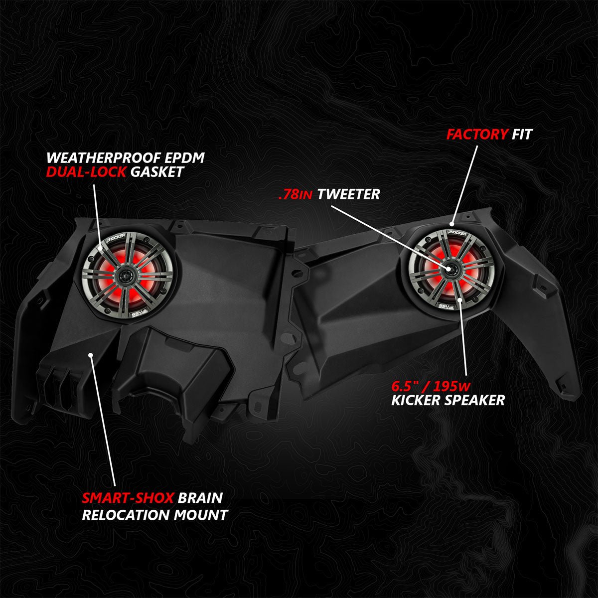 2017-2025 Can-Am® Maverick X3 Front-Dash 6.5" Speaker-Panels