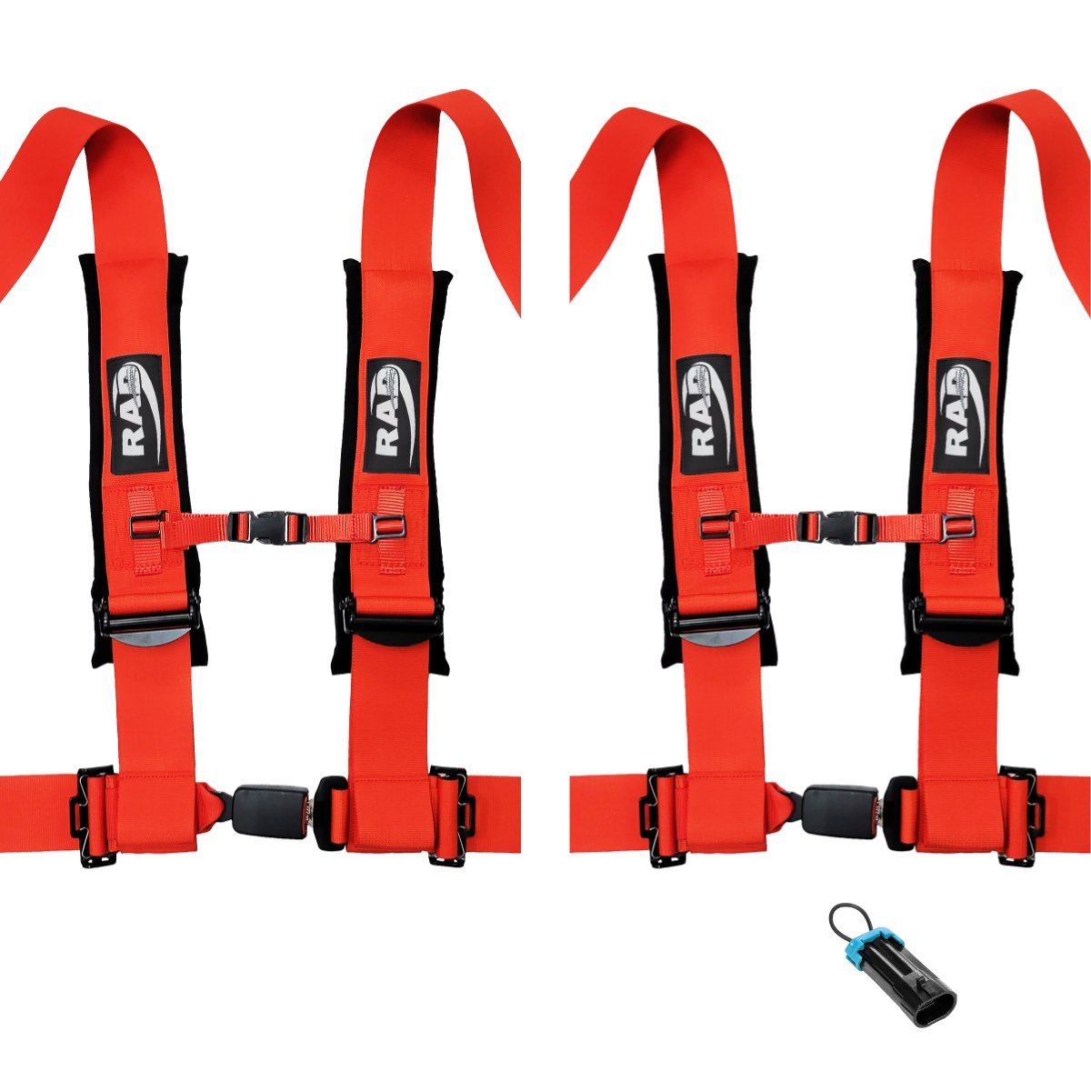 4-Point Harness 3" set with Polaris RZR / Can-Am Maverick Override Plug | Rad UTV Parts