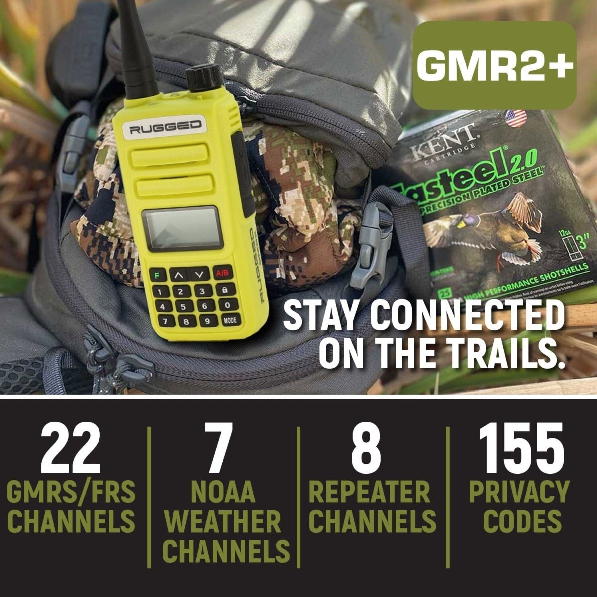 GMR2 PLUS GMRS  Handheld Radio - High-Vis Yellow | Rugged Radios