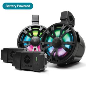 ECOXGEAR SoundExtreme TBB8 Tower Speakers – 2 Amplified, Battery Powered