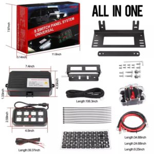8 Gang LED Switch Control Panel – For UTV
