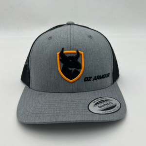 OzArmour Classic Retro Trucker Grey & Black Cap-BO